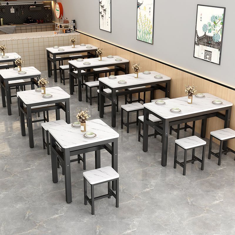 新款加厚长方形烧烤餐桌椅套装