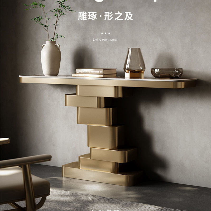 轻奢意式设计师岩板玄关台