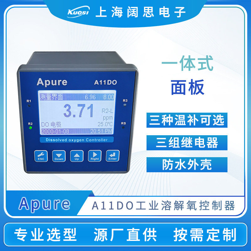Apure在线溶解氧仪A11DO工业溶氧仪数显水质监测do溶解氧控制器