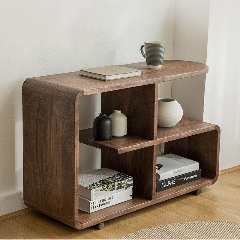 北欧实木沙发边几边柜简约现代客厅黑胡桃木杂志柜橡木角几小茶几