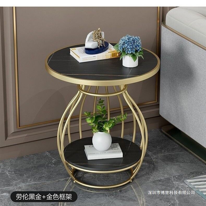 小户型双层圆形茶几边几