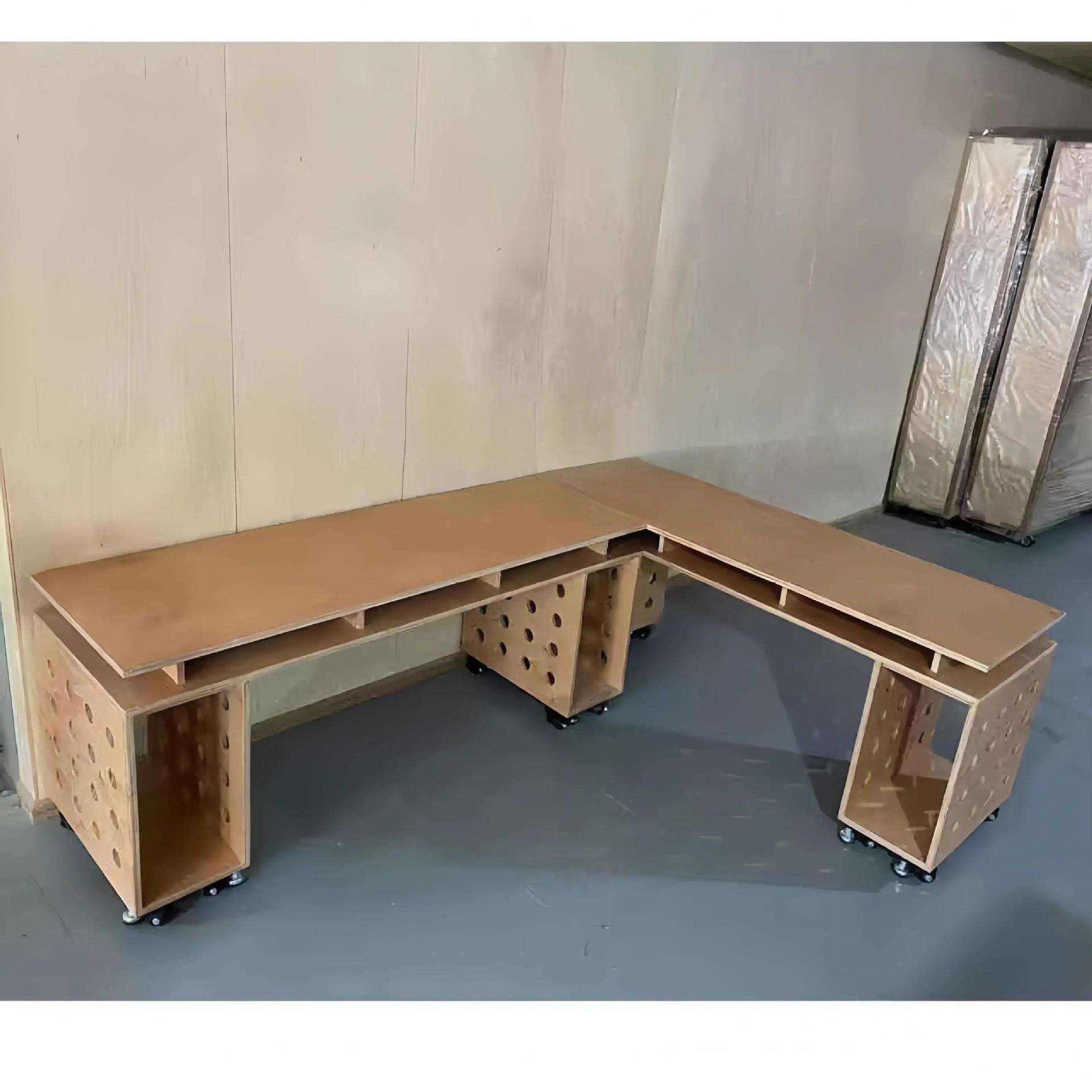 会议大桌中岛台设计师工作台书桌实木工作台桦木板桌海洋板办公桌