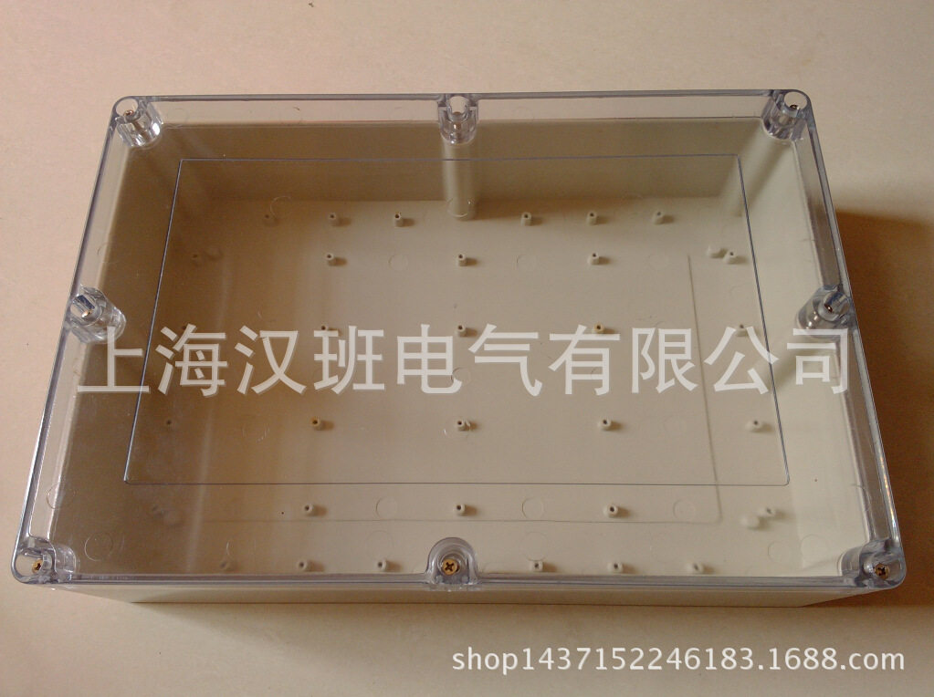 塑料箱体380*260*120mm透明盖仪表盒防尘防潮密封仪表操作盒