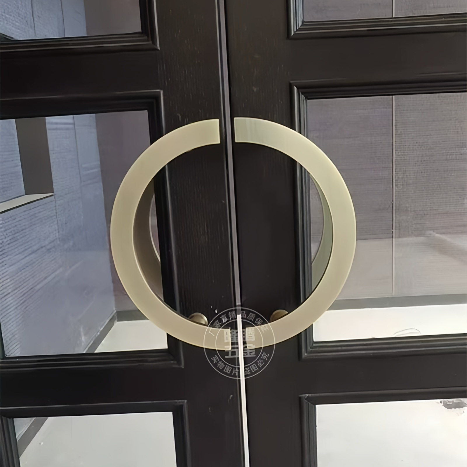 轻奢简约半圆玻璃门双开门把手