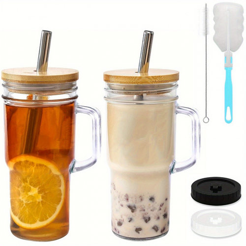 Travel To Go Drinkware 带盖吸管杯盎司仅限手洗配竹制盖