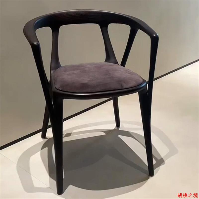 意式极简白蜡木实木餐椅