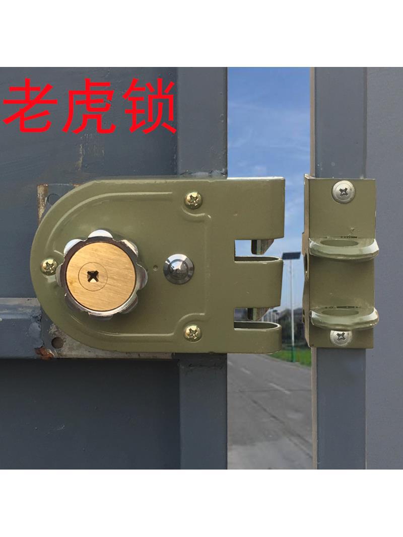 外装老式双开大门移门老虎锁 推拉轨道门移动对开双扇门自动碰锁