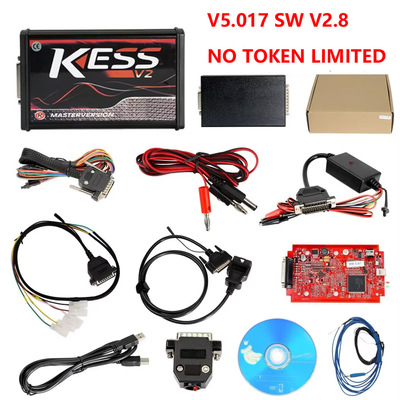 跨境KESS V5.017 V2.80 红色欧版 不限点数无限制ECU编程仪