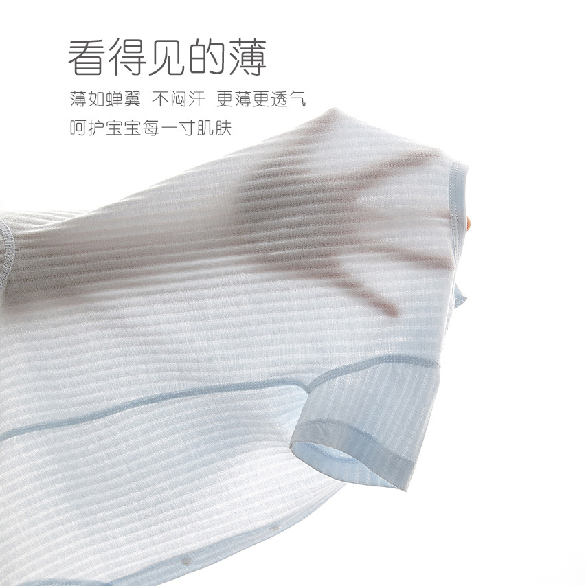 婴儿衣服夏季新生儿短袖连体衣纯棉女宝宝超薄款夏装男宝哈衣爬服