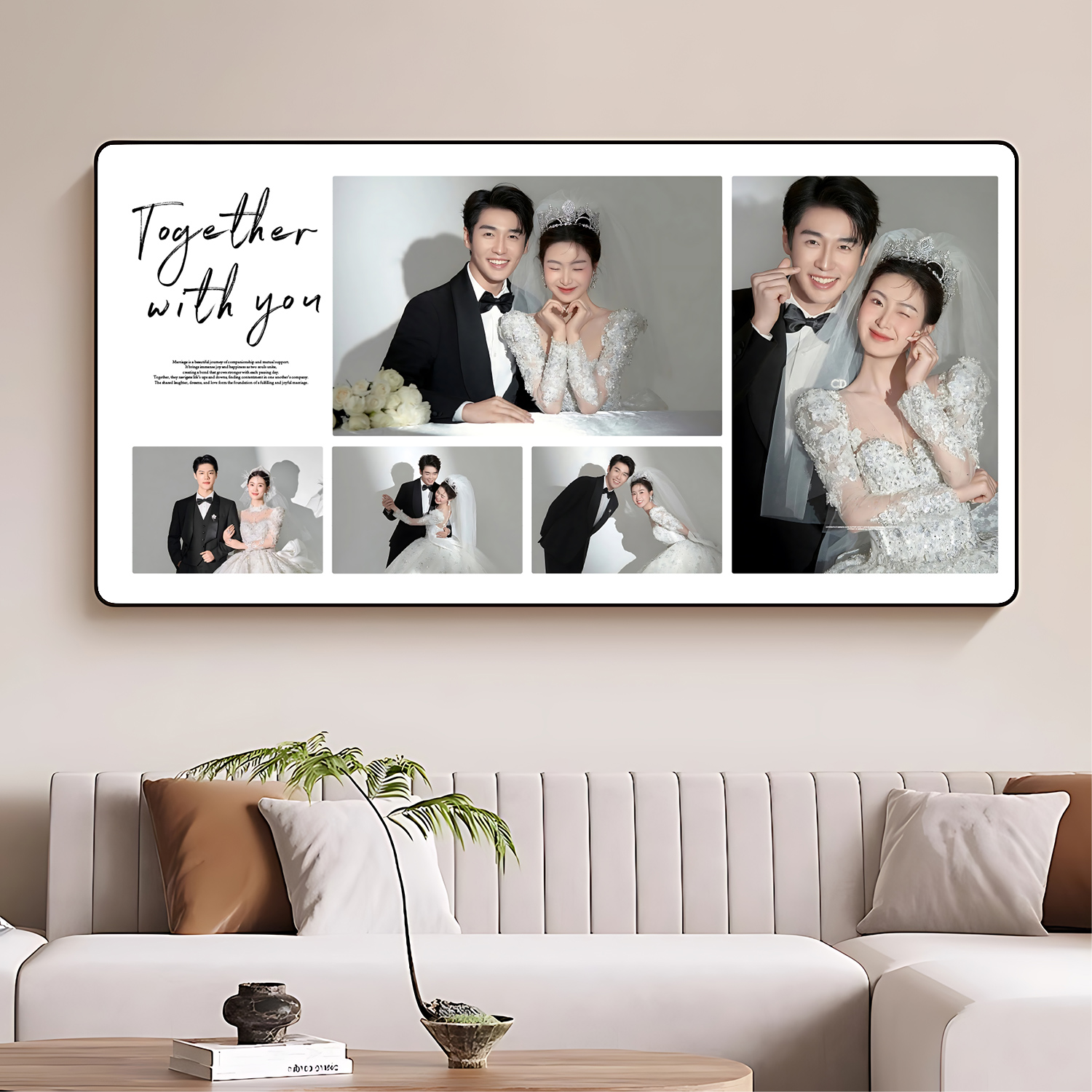 婚纱照相框挂墙定制放大冲洗照片