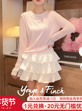 Yonge&Finch/扬芬缇2025夏气质蛋糕裙女A字短减龄半身裙子LANNAY
