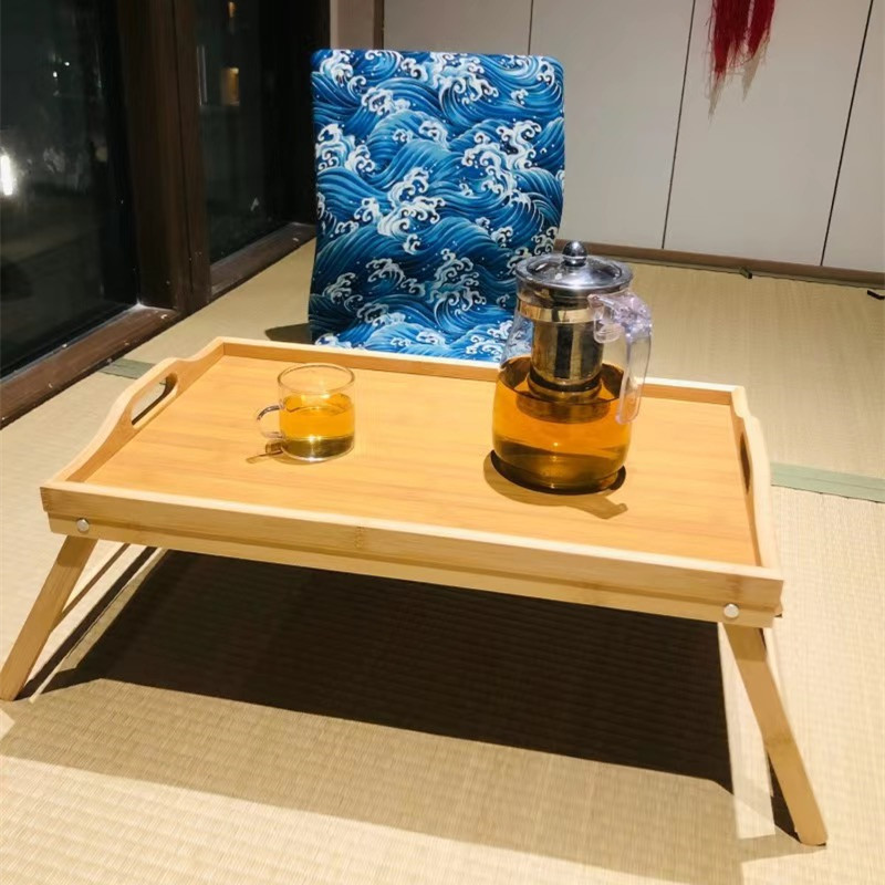 竹制日式带脚托盘可折叠