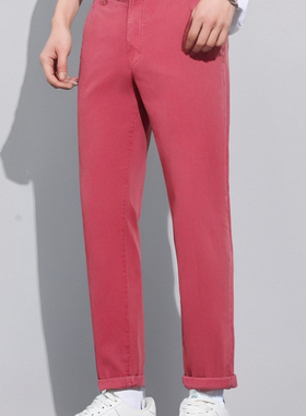 德国MEYER迈雅夏时尚修身版中腰休闲男裤红色17035-BONN