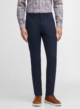 德国MEYER迈雅 秋冬季商务休闲男裤直筒中高腰修身纯棉27570-COMO