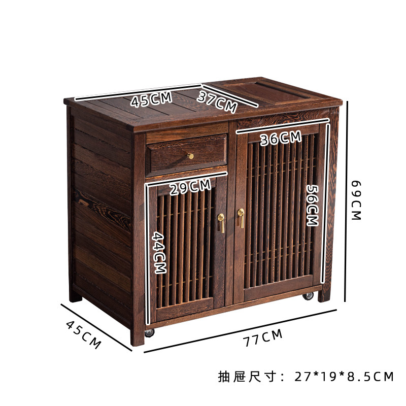 茶台家用小茶桌鸡翅木移动茶几烧水壶一体茶边柜阳台简约实木茶车