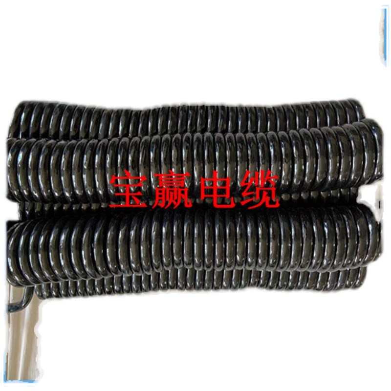 热销供应弹簧电线2芯+8芯网络线 弹簧中间拉升6米螺旋电缆