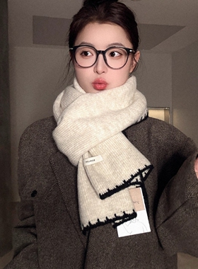 2025新款北极绒围巾女秋冬季针织加厚保暖流行百搭韩系氛围感围脖
