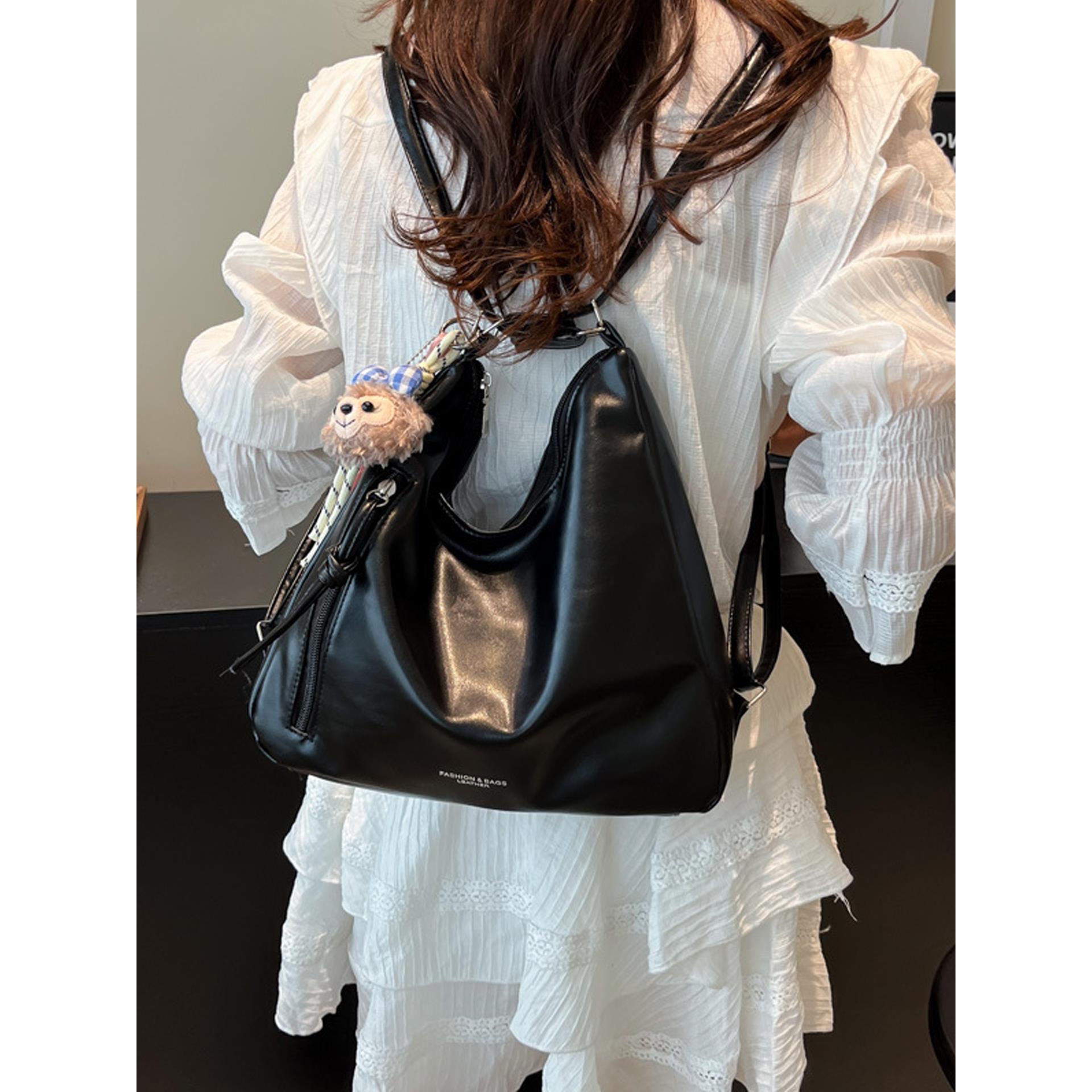 大容量包包女2025新款韩系百搭休闲软皮单肩斜挎包上班通勤托特包