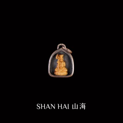 原创精品手工纯银做旧镀24k金嘎乌盒守护佛八大守护吊坠男女礼物