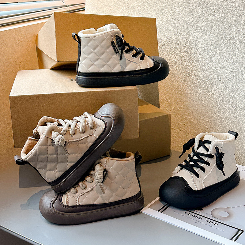 韩版儿童高帮板鞋秋冬新