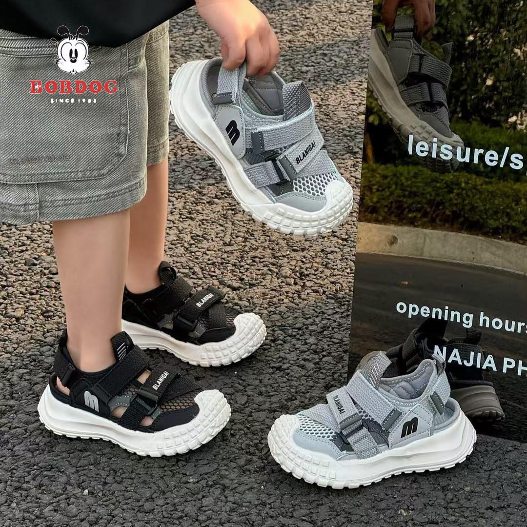 真皮 儿童凉鞋2025新款运动鞋包头老爹夏季男童镂空鞋子