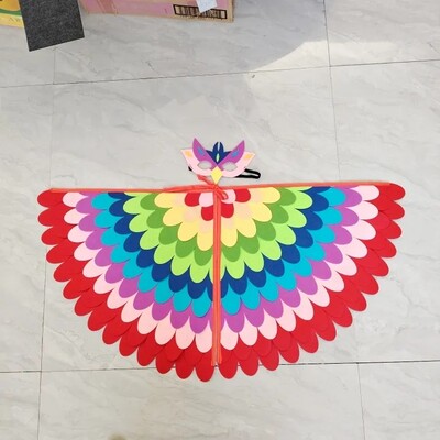 现货速发儿童猫头鹰演出道具走秀表演六一节黄鹂翅膀小鸟孔雀披风