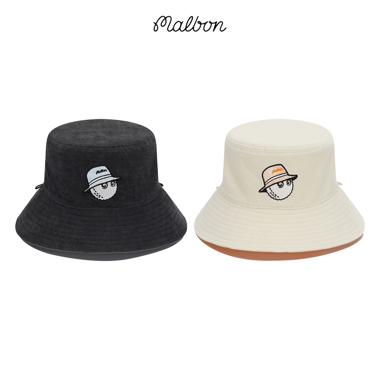 2025新款韩国malbon高尔夫球帽户外运动休闲百搭男女同款渔夫帽