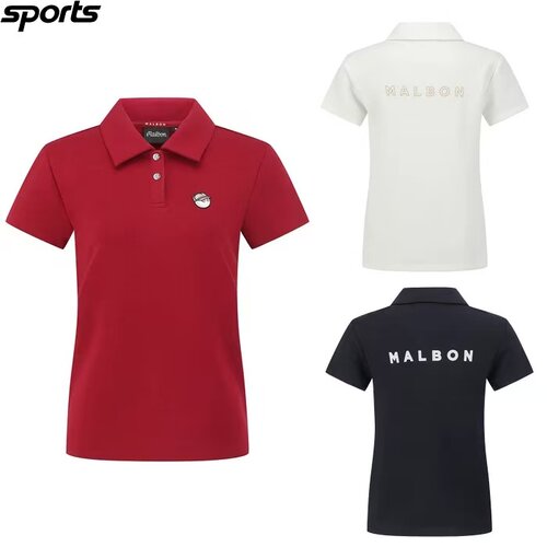 2026春夏新款韩国MALBON高尔夫女装轻质柔软修身运动速干短袖T恤
