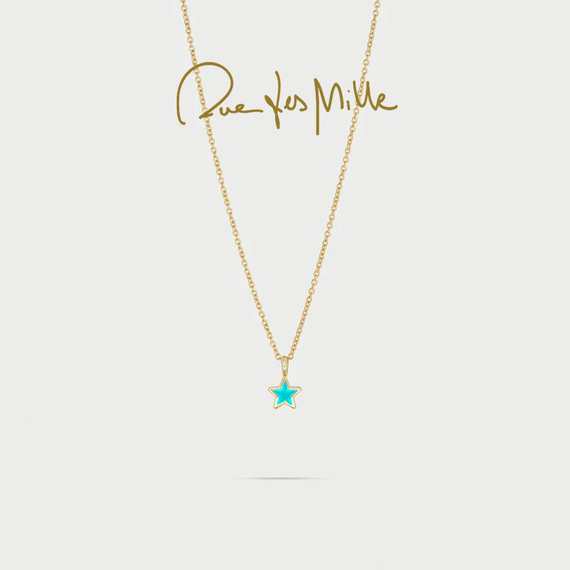 赵昕同款RuedesMille绿松石色星星吊坠项链锁骨链百搭礼物送女友