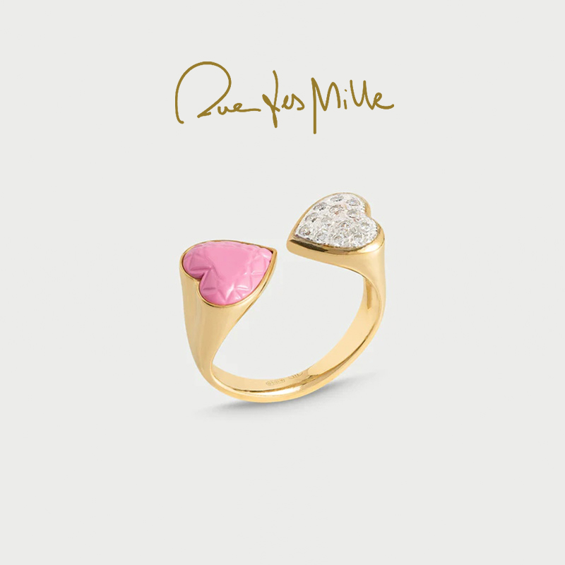 RuedesMille 爱心开口戒指女可调节食指戒生日礼物ANZ025M2CUORAU