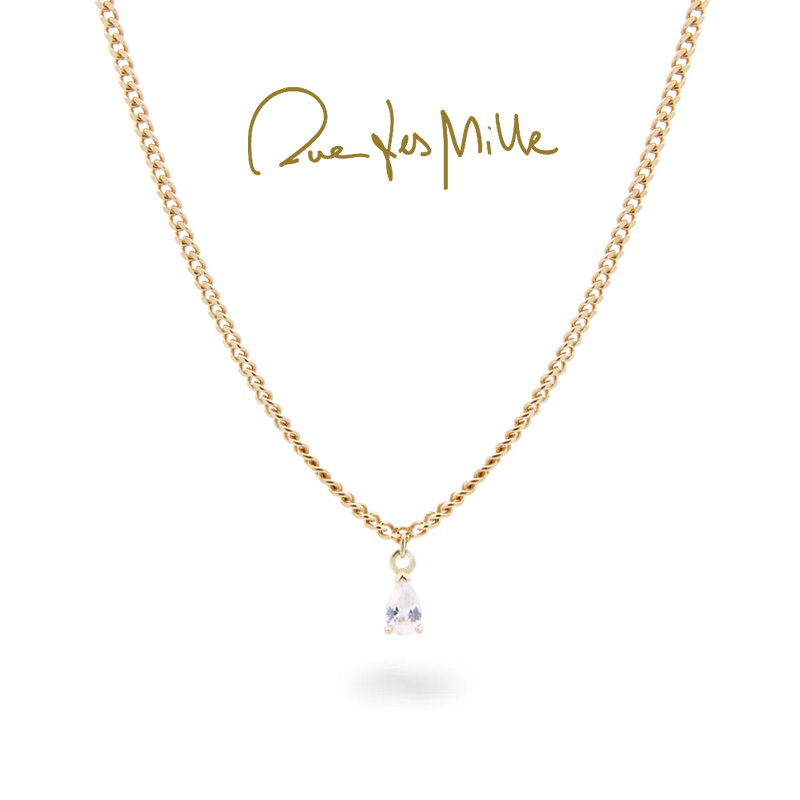 RuedesMille 意大利原创轻奢水滴钻吊坠项链蛇骨链女GRZ026M3AU