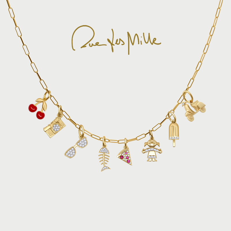 RuedesMille DIY吊饰冰淇淋披萨鱼骨眼镜相机耳钉项链CBCN16