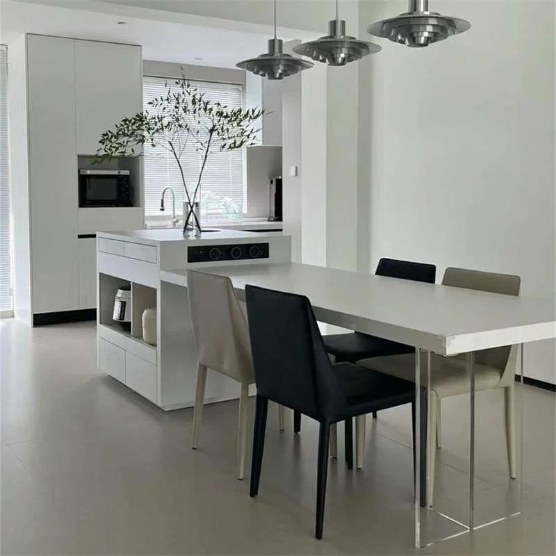 岩板可伸缩岛台餐桌吧台一体式洗手台可茶台定制多功能简约中新品