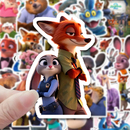 60张疯狂动物城2贴纸卡通朱迪尼克手账笔记本手机壳diy装 饰贴画