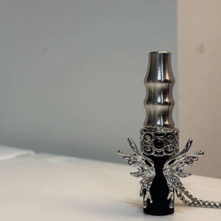 适用阿尔法赫烟嘴不锈钢烟嘴送挂绳便携shisha可循环使用私人定制