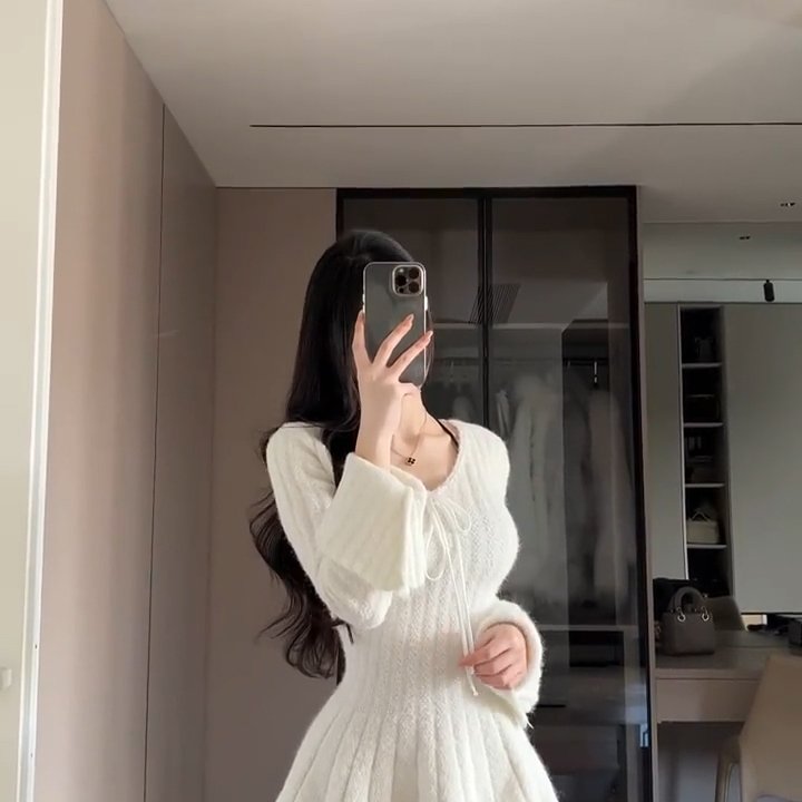 已到货 毛线蓬蓬裙高腰显瘦短裙纯欲性感蛋糕连衣裙女秋冬女