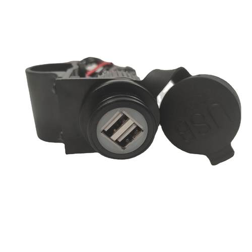 跨境电商通用户外摩托车车充电源座防水塑料USB取电座带保险丝