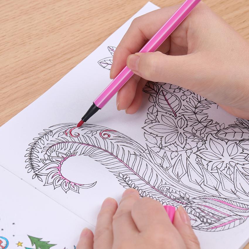 秘密花园系列成人减压涂色书填色手绘儿童学生涂鸦画本套装配彩铅