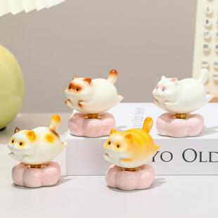 福瑞猫猫乐悠悠好运转转乐解压桌面小摆件可爱小猫咪节日礼品礼物