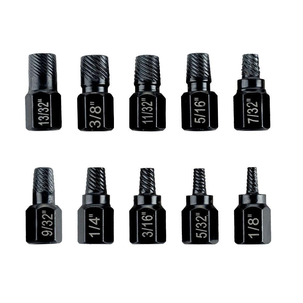 芸贝10pcs英制断头螺丝取出器滑牙滑丝断丝破损螺钉拆除工具组套