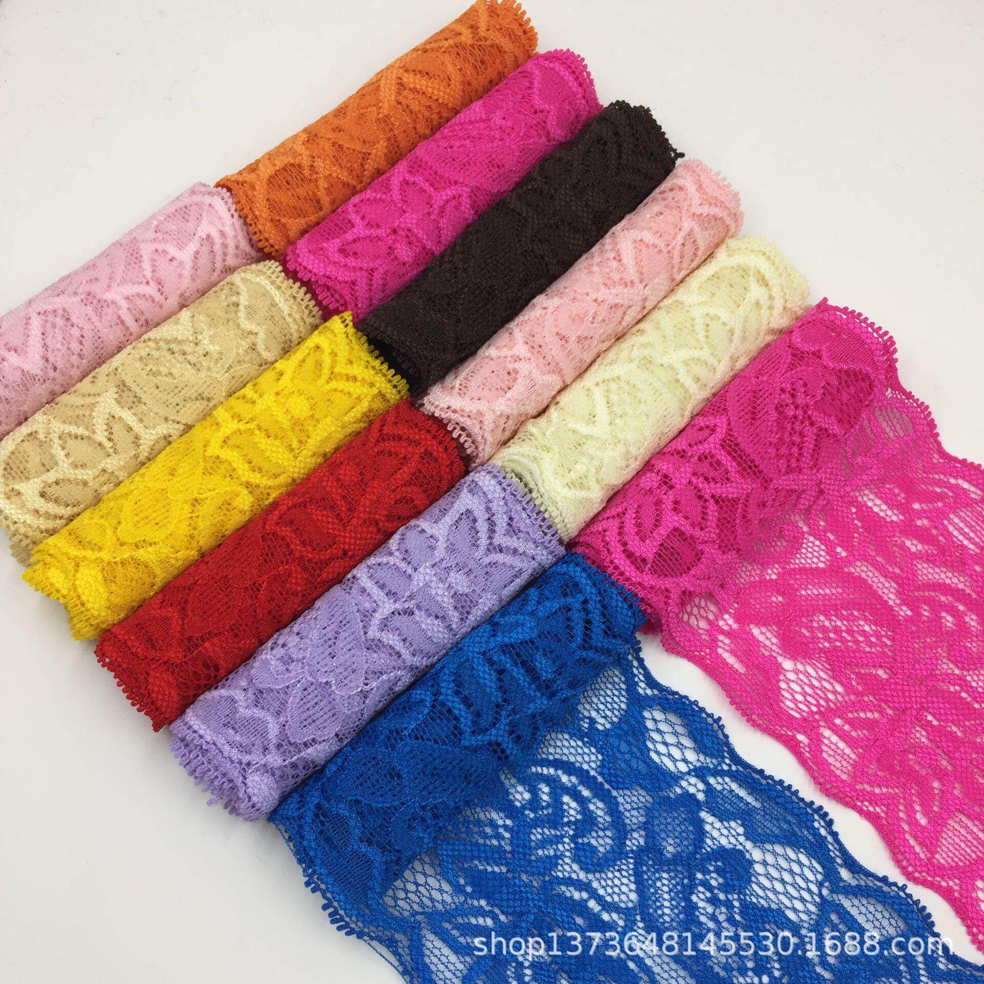 义乌厂家精美弹性蕾丝花边装饰 diy服装辅料网布刺绣花边
