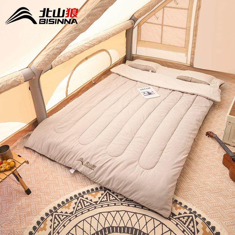 北山狼双人睡袋户外成人大人加厚防寒露营睡袋保暖帐篷野营便携式