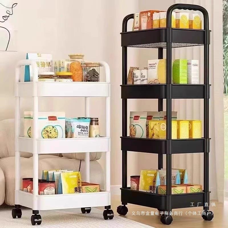 80小推车置物架厨房浴室落地 多层收纳储物架其他免安装绢花通用