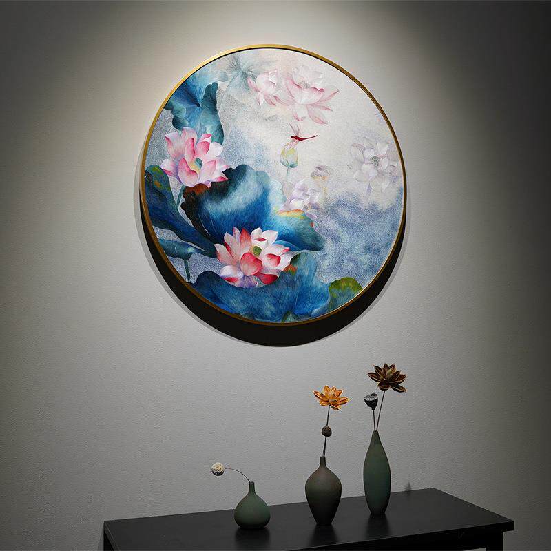 新中式高端装饰画玄关入户书房客厅成品挂画手工苏绣满堂彩刺绣画