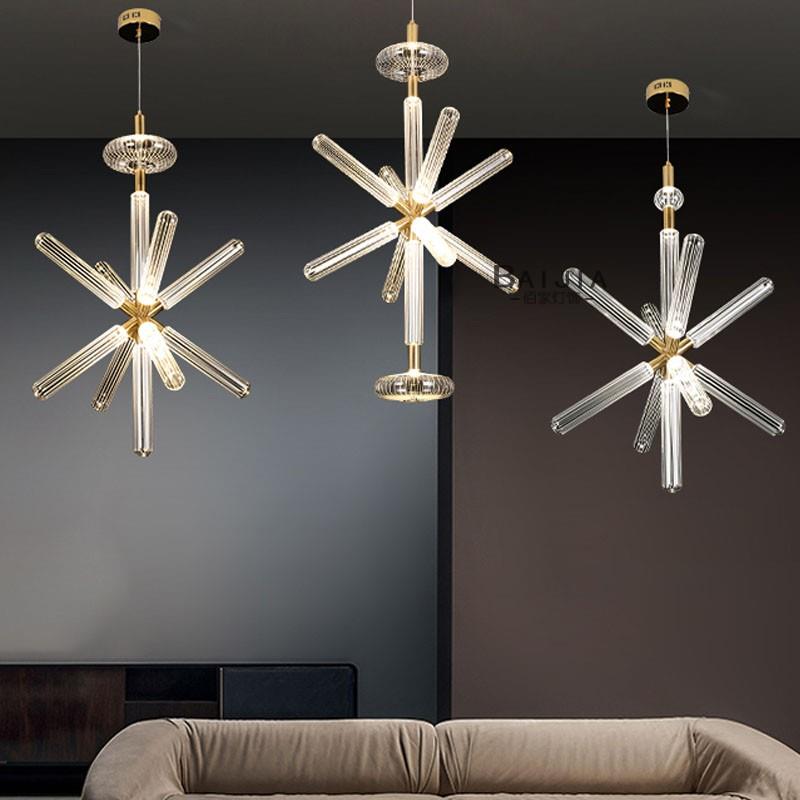 后现代轻奢楼梯吊灯设计师个性吧台客厅样板房售楼部工程灯具