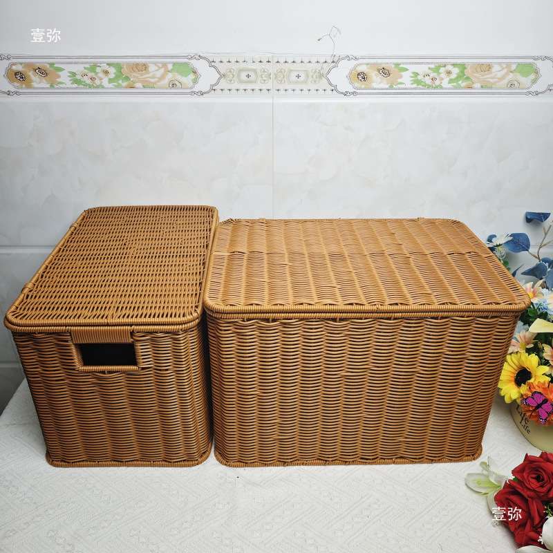 纯手工藤编衣柜收纳箱卧室衣物玩具整理储物篮户外旅游车载收纳筐