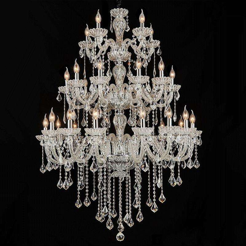 复式楼客厅大吊灯别墅大厅水晶灯楼中楼酒店客厅灯欧式旋转楼梯灯