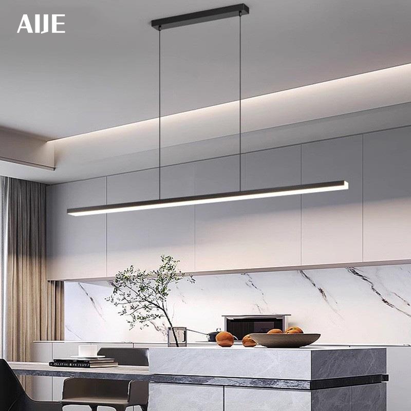意式极简led长条办公室吊灯一字灯餐厅灯吊灯现代简约吧台餐桌灯