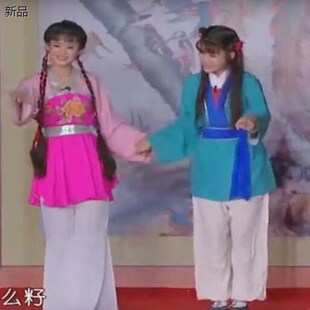 直销新款古装表演服黄梅戏《对花》丫环扮相服装书童演出服戏曲表