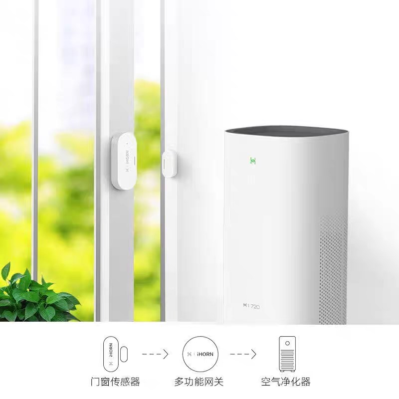 热销豪恩智能无线门磁报警器门窗传感器监控防盗报警器门磁开关报